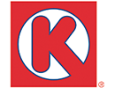 A logo of a red square with a white circle star superimposed on top. On top of the circle is a red letter 'k'.