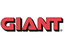 A logo of the word GIANT in red text and in all caps. The tops of the 'n' and the 't' are connected.