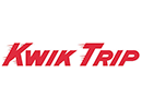 A logo that says 'Kwip Trip' in all red. There are small lines on the left of the 'K' and the 'T' to make it look as if it is moving.